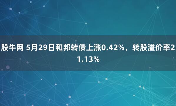 股牛网 5月29日和邦转债上涨0.42%，转股溢价率21.13%