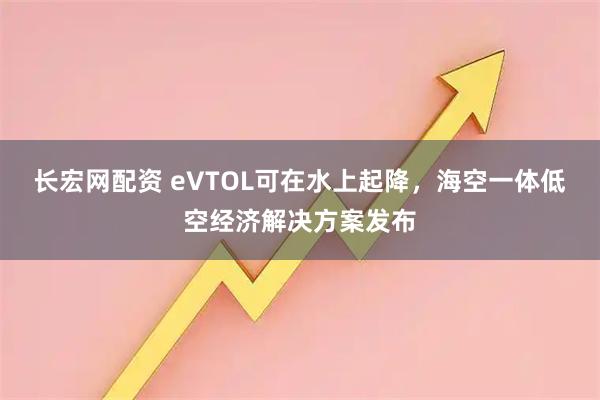 长宏网配资 eVTOL可在水上起降，海空一体低空经济解决方案发布